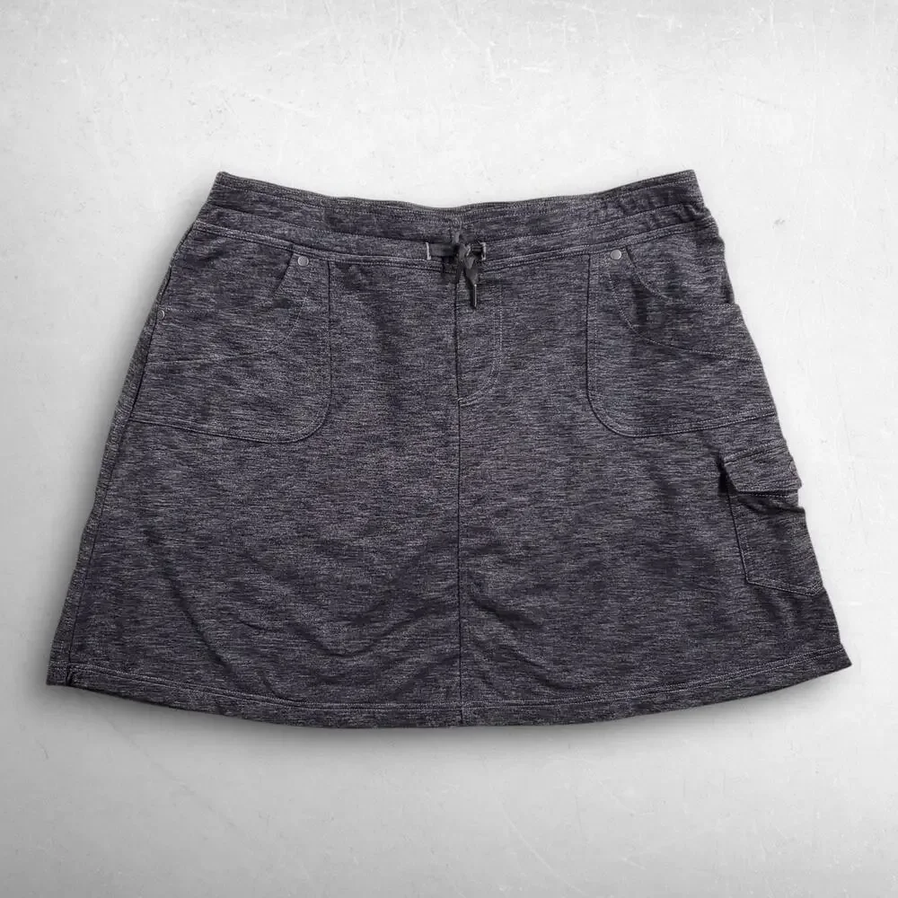 Kuhl Mova Skort Skirt Size L Dk Gray Stretch Hiking Golf Tennis Pickleball